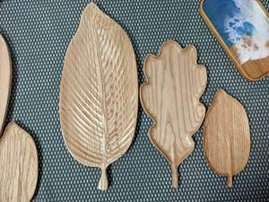 Assiettes à dîner en bois d'acacia de luxe Plateau de service en bois pour les aliments Dessert Assiette à salade Petits fruits - Product Image 6