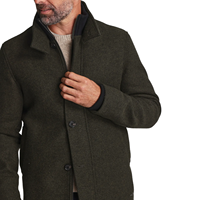 Trench-coat classique en laine mérinos à chevrons pour homme gris foncé pour l'automne et l'hiver-Premium Shacket