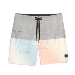 Pantalones Cortos Casuales Ligeros para Hombre, Cintura Media, Color Sólido, Cierre con Cordón Elástico, Secado Rápido, Transpirables, de Poliéster - Product Image 1