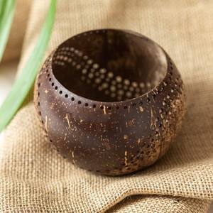 Portavelas de madera de concha de coco, portavelas de coco natural para velas de aroma romántico - Product Image 2