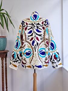 Chaqueta corta bordada a mano Suzani para mujer Crewel Festival regalo especial para ella - Product Image 3