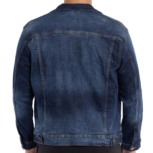 Chaqueta vaquera de invierno azul oscuro para hombre Forro de lana cálido Abrigo vaquero grueso de gran tamaño - Product Image 4
