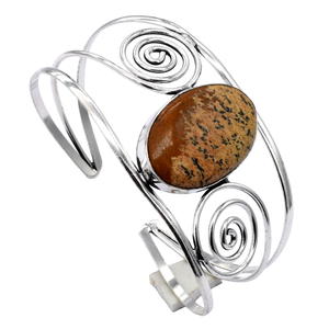 Pulsera de eslabones de cadena gruesa con piedras preciosas de bronzita, diseño geométrico Vintage Unisex, joyería de latón de cristal Natural, mezcla surtida para - Product Image 2