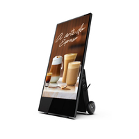 Display LCD ad alta luminosità da 43 pollici 1500nits chioschi per poster con lettore pubblicitario android alimentati a batteria con ruote mobili