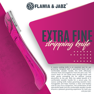 Couteau de toilettage pour animaux de compagnie en acier inoxydable et bois, écologique, pour Terrier - Product Image 4