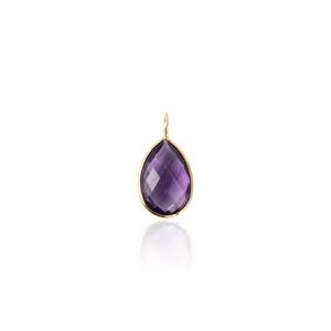 Solid 925 Sterling <b>Silver</b> 14K Gold Plated Natural Amethyst Pendant February <b>Birthstone</b> Minimalist <b>Necklace</b> Gift For Her - Product Image 1