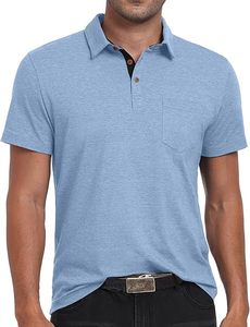 Polo de Golf para Hombre, Nuevo Modelo 2024, Calidad Premium, Secado Rápido, Diseño Sólido, Tela de Jersey de Algodón con Bolsillo - Product Image 2