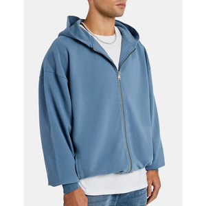 Sweat à capuche brodé de luxe personnalisé Streetwear Sweat à capuche en polaire vierge Vintage surdimensionné délavé à l'acide délavé au soleil en détresse Sweat à capuche zippé - Product Image 3