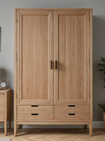 Garde-robe minimaliste moderne de porte en bois solide avec des tiroirs pour des meubles de maison d'hôtel ou de villa de chambre à coucher