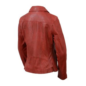 Veste de motard pour femmes Veste en cuir de vachette à manches longues en peau de mouton de couleur jaune avec impression de logo personnalisée - Product Image 6