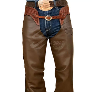 Chaps de cuero duraderos de alta calidad para hombres logotipo personalizado impreso estilo casual con patrón recto mejor precio al por mayor - Product Image 4