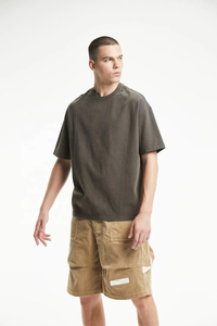 Venta al por mayor 100% algodón camiseta de los hombres de alta calidad Streetwear personalizado en blanco de gran tamaño hombro caído 220Gsm de punto de los hombres de gran tamaño - Product Image 6