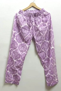 Ensemble de pyjama simple et sexy en coton indien fait à la main motif floral séchage rapide longue tenue personnalisé pour femmes hommes grande taille - Product Image 3