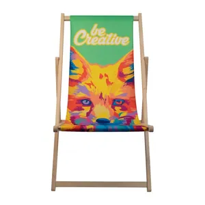 Chaise longue en bois RPET durable Mandalay, chaise de merchandising écologique et durable - Product Image 2