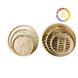 Panier vapeur en bambou écologique avec support de casserole, durable, empilable, fait à la main pour un usage domestique et en restaurant, taille personnalisable - Product Image 3