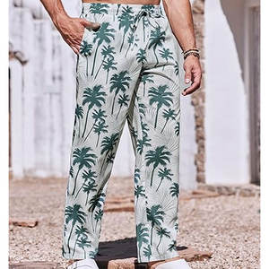 Factory Price <b>Men's</b> Casual Sport <b>Trousers</b> Elastic Waist Flat <b>Lightweight</b> Mid Waist 100% Cotton Windproof Breathable <b>Summer</b> - Product Image 3