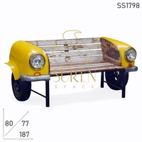 Mueble Bar para Sala de Estar SUREN SPACE, Diseño de Auto, Madera Sólida, Hecho a Mano en India, de Rajasthan, con Apariencia Antigua
