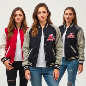 Rétro Varsity Letterman Veste Personnalisé Broderie Logo Chenille Patch Laine Corps En Cuir Véritable Manches Doublure Polyester Chaude - Product Image 1