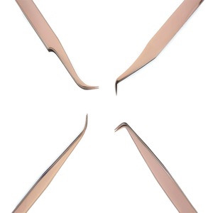 Pince à épiler professionnelle en acier inoxydable avec logo personnalisé OEM pointe pointue marque privée 2025 pince à épiler d'extension de cils avec logo personnalisé - Product Image 2