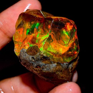 Impressionnant Multi Feu Naturel Éthiopien Opale Jouer Feu Couleur Huile Rugueux Pierres Précieuses En Vrac Pour Faire Des Femmes Bijoux En Argent En Gros - Product Image 5