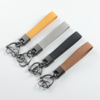 Vente directe d'usine, porte-clés vintage en cuir de vachette fendu, forme oblongue personnalisée, porte-clés en acier inoxydable artisanal, cordon