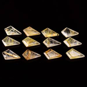 Hermosas piedras preciosas de cabujón sueltas de Cuarzo rutilado dorado genuino con forma de cometa para hacer joyas a precios mayoristas - Product Image 4