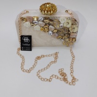 Personnalisable haut de gamme femmes acrylique pochette sac à main Portable mode sac avec doublure pour un usage quotidien dame Style boîte pochette