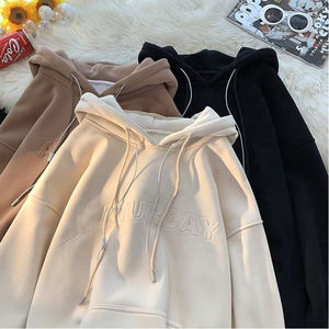 Sweat-shirts unisexes surdimensionnés de haute qualité avec logo personnalisé, streetwear, sweats à capuche embossés, motif imprimé, sweats à capuche vintage pour hommes - Product Image 3