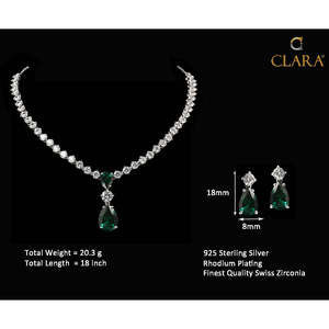 ซื้อชุดสร้อยคอเงินแท้ 925 พรีเมียมสำหรับผู้หญิง คลาสสิกประดับมุกทอง 14K สำหรับงานแต่งงาน ของขวัญ ประดับเพชรทรงลูกแพร์และเพชรซิร์คอน - Product Image 6