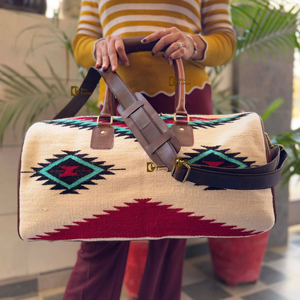 Mới thực sự làm bằng tay phong cách cổ điển Aztec Dụng cụ Da Duffel Túi mô hình phương Tây chính hãng da lớn Túi du lịch đa sử dụng - Product Image 5