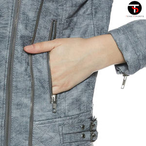 Chaqueta de cuero personalizada para mujer, chaqueta de cuero para transpirable Mujer, chaqueta sólida de manga larga al por menor para mujer, logotipo de diseño OEM - Product Image 6