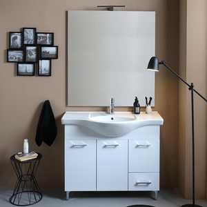 105cm White Ravenna Lamp <b>Floor</b>-Standing Bathroom Cabinet with Sink and <b>Mirror</b> Export Product - Product Image 2