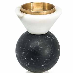 Support votif en métal de nouveau Style avec pilier de bougie de chauffe-plat en verre Design fait main bougeoir fini doré - Product Image 4