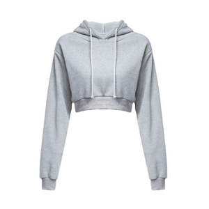 Sudadera Corta con Capucha para Mujer, 100% Algodón de Alta Calidad, Transpirable, para Gimnasio y Fitness, Color Gris Jaspeado - Product Image 5