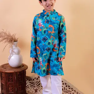 Детские пижамные комплекты kurta, хлопковые с принтом, оптовая продажа из Индии