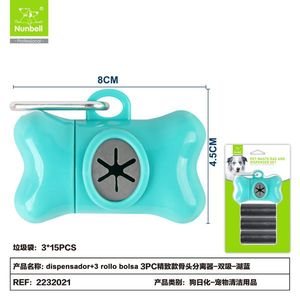 Dispensador + 3 Rollos de Bolsas, Separador en Forma de Hueso para Perros, Producto para la Eliminación de Desechos de Mascotas - Product Image 1