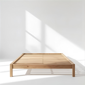 โครงเตียงไม้เนื้อแข็งเพื่อความสะดวกสบายและทนทานทนทานต่อการขัดผิวเรียบติดตั้งง่ายโครงเตียงไม้แข็งแบบทันสมัย - Product Image 2