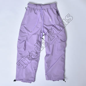 Hombres Casual Color Sólido Hip Hop Pantalones Nieve Esquí Baggy Con Cintura Elástica High Street Trend Cremallera Pantalones Bolsillos Extra Baggy Pantalones - Product Image 2