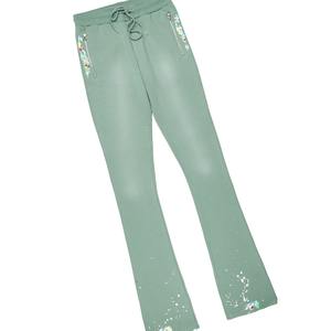 Pantalones acampanados apilados de estilo Vintage de diseñador, chándal, ropa deportiva con lavado ácido, ajuste cómodo moderno - Product Image 6