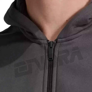 Chándal de algodón con logotipo personalizado Tech Fleece para hombre, ropa de gimnasio de dos piezas con cremallera completa gris para ropa de calle de fútbol en invierno - Product Image 5