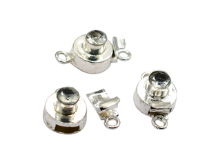 Fermoir de boîte de pierres précieuses en topaze blanche 925 argent sterling 1-3 brins 21X12X8MM fermoir de fabrication de bijoux plaqué or 18 carats B751 - Product Image 1