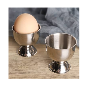 ถ้วยไข่ต้มสแตนเลสแบบนิ่มที่ใส่ไข่ไก่ทำจากเงินสแตนเลส - Product Image 6