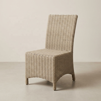 Chaise de jardin moderne en rotin tressé résistant aux intempéries, sans accoudoirs, pour terrasse et jardin