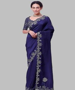 DERNIÈRE BANARASI TRAVAIL DE TISSAGE EN SOIE SAREE AVEC CHEMISIER NON COUDU VÊTEMENT FESTIVAL VÊTEMENT ETHNIQUE À PRIX DE GROS - Product Image 5