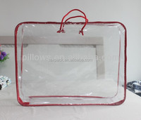 China bag manufacturer clear PVC zipper bags for bed clothes with handle