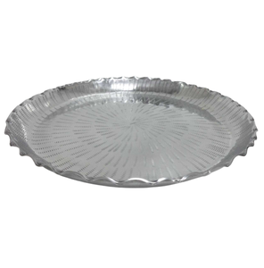 Plato redondo de hierro superventas, plato y bandeja de gran tamaño de Color plateado para servir artículos decorativos para el hogar y la cocina - Product Image 6