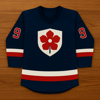 Jersey Hoki Es Berkualitas Tinggi yang Dapat Dijual 100% Poliester Jersey Hoki Kustom Sublimasi Pakaian Hoki Es Bersulam