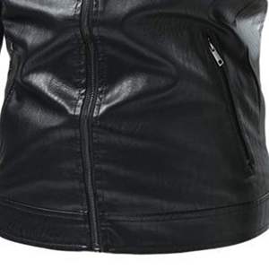 Men's <b>Winter</b> <b>Leather</b> <b>Jackets</b> with Zipper Closure and Sheep Fur Trim Breathable Plus Sized Wholesale - Product Image 3
