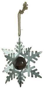 Adorno colgante de estrella de copo de nieve de níquel antiguo decoración de árbol de Navidad de hierro perforado - Product Image 4