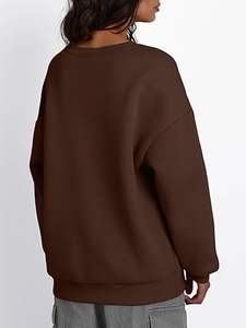 Sudadera de Alta Calidad con Logotipo Personalizado de Diseñador OEM, Sudadera Gruesa de Felpa de Algodón Premium para Entrenamiento, Sudadera Deportiva con Cuello Redondo para Mujer - Product Image 2